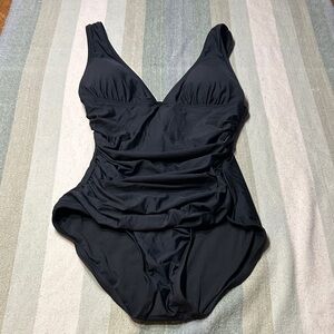 J. Crew Chic Black V-Neck Swimsuit size 6
